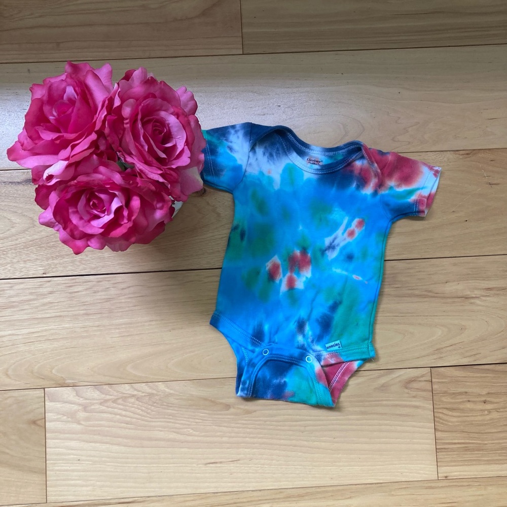 Gerber handmade tie dyed onesie